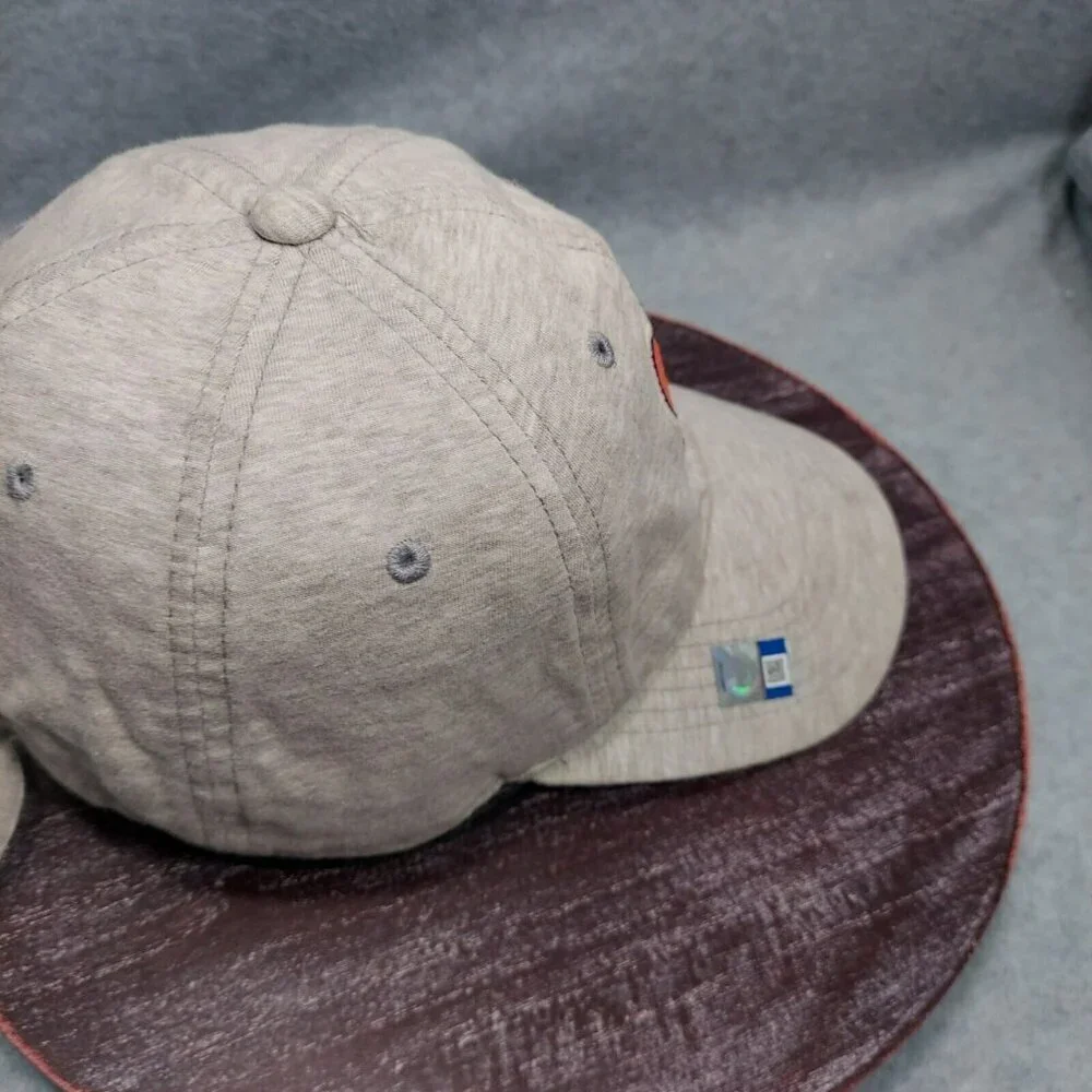 Gray Clemson Tiger Paw Hat Adjustable College Football Discolor on Strap